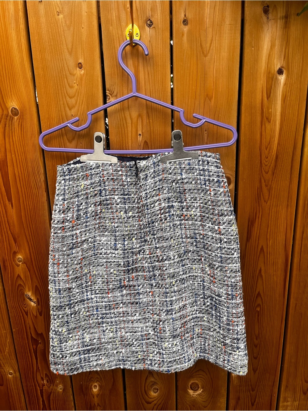 RW&CO. Bouclé Tweed Mini Skirt - Navy & White with Multicolor Flecks